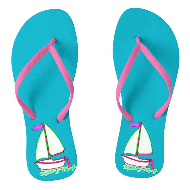 Chanclas Barco de vela colorido 2 Flip Flops (Plantilla)