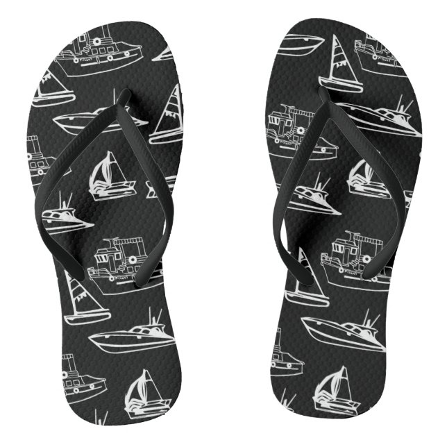 Chanclas Barcos blancos y negros (Plantilla)