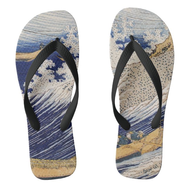 Chanclas Barcos marinos de las olas del océano de Hokusai (Plantilla)