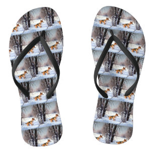 Chanclas Basenji Deja que nieve Navidad