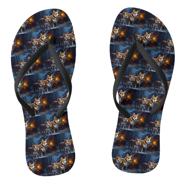 Chanclas Basenji Nevado Trineo Decoración de Navidad (Plantilla)