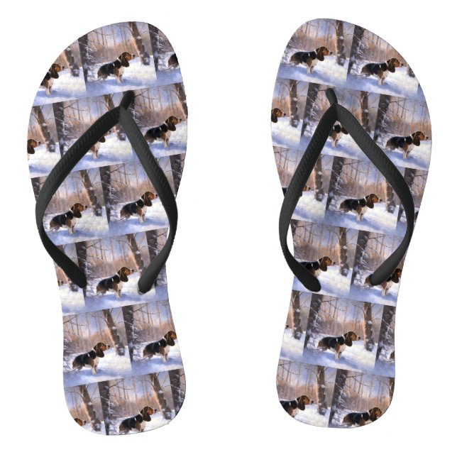 Chanclas Basset Hound Let It Snow Navidades (Plantilla)