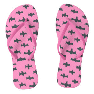 Chanclas Bats rosados y negros de Halloween