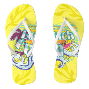 Chanclas Beach Fun Surfer Yellow Flip Flops