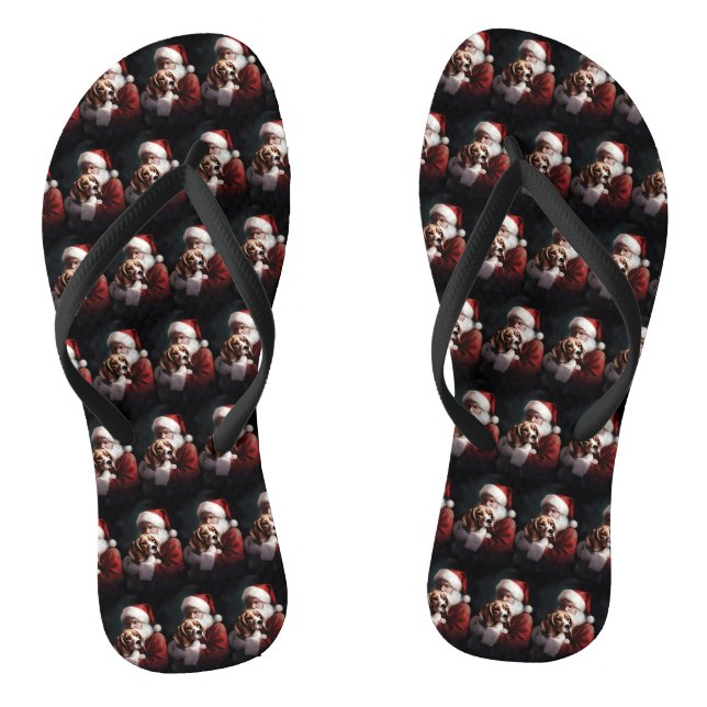 Chanclas Beagle con Navidades festivos de Santa Claus (Plantilla)