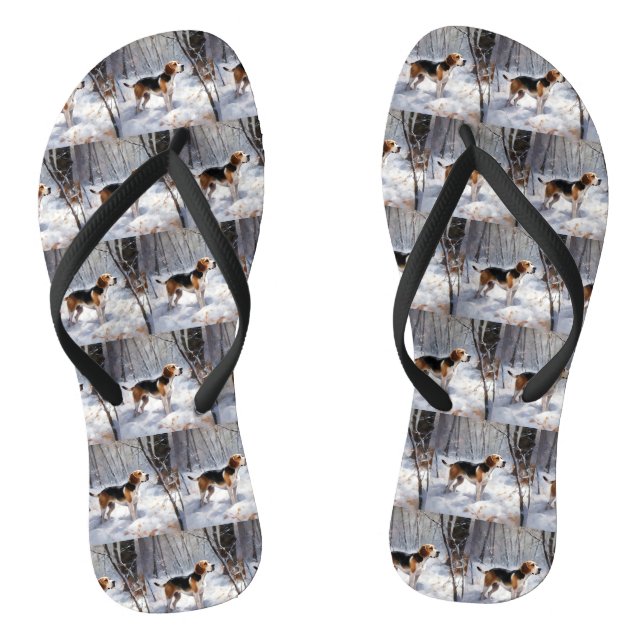 Chanclas Beagle Let It Snow Navidades (Plantilla)