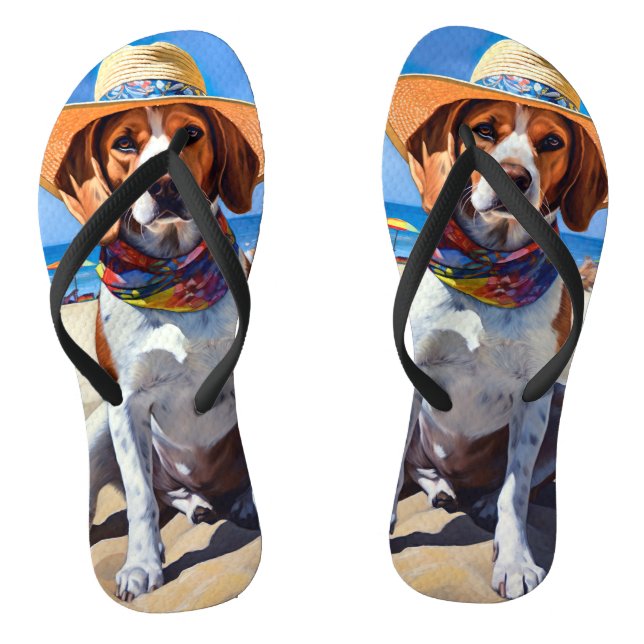 Chanclas Beagle on Beach, regalo de verano para los amantes (Plantilla)
