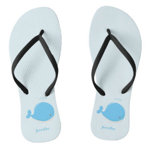 Chanclas Bebé de ballena kawaii personalizado nombre mujer