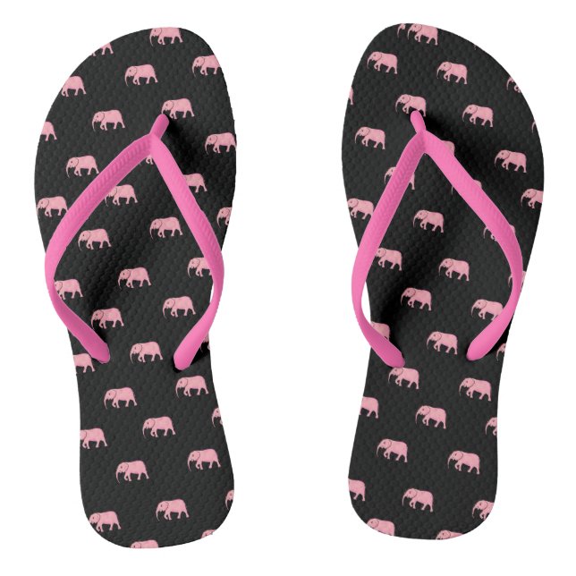 Chanclas Bebé lindo elefante negro rosado moderno (Plantilla)