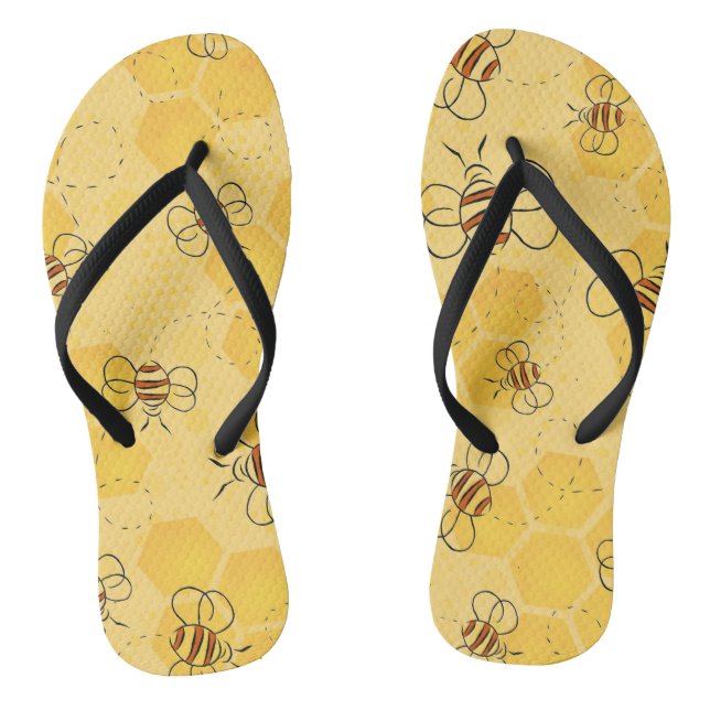 Chanclas Bee Buzzing Honey Bees Cute (Plantilla)