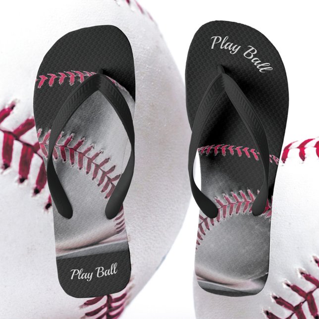 Chanclas Béisbol rojo negro y blanco (Subido por el creador)