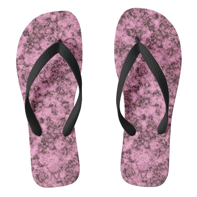 Chanclas Bellas venas oscuras de mármol rosa brillante (Plantilla)