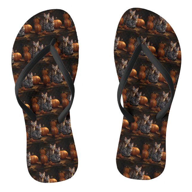 Chanclas Bengal Kitten Calabaza deslumbrante otoño (Plantilla)