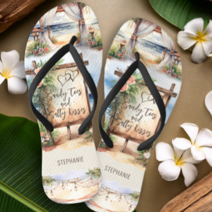 Chanclas Besos de arena salados de bodas de playa personali