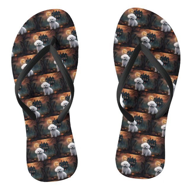 Chanclas Bichon Frise Halloween Scary (Plantilla)
