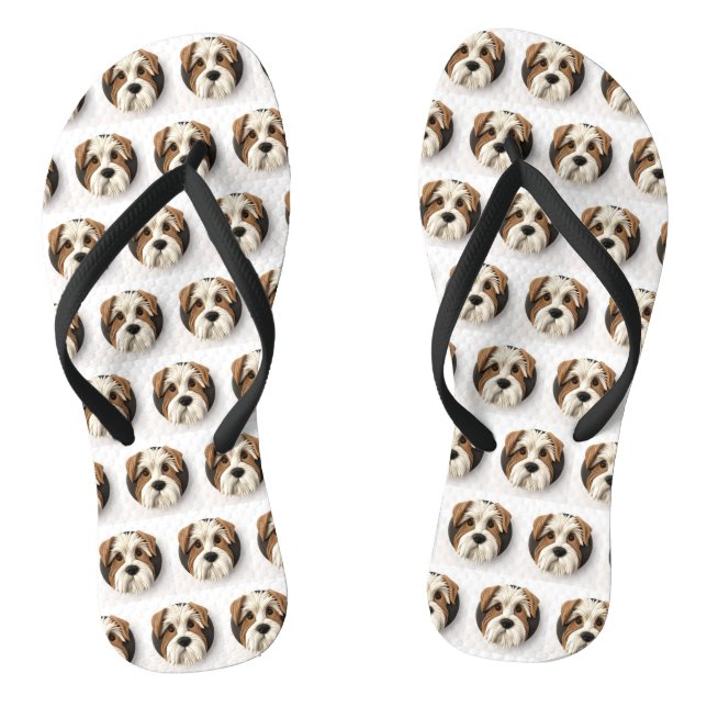 Chanclas Biewer Terrier Perro Inspirado en 3D (Plantilla)