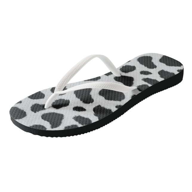 Chanclas Black and white cow spots pattern fur texture (Angular)