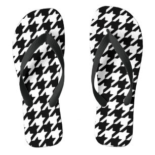 Chanclas Black Houndstoth Flip Flops