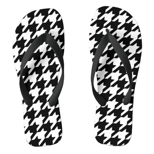 Chanclas Black Houndstoth Flip Flops (Plantilla)