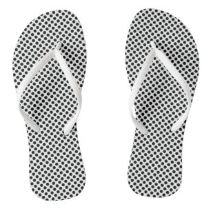 Chanclas Black on White Small Size Polka Dots