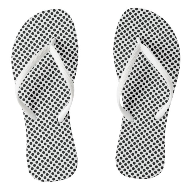 Chanclas Black on White Small Size Polka Dots (Plantilla)