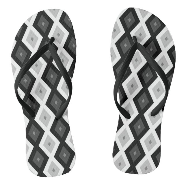 Chanclas Black, white and grey diamond pattern (Plantilla)