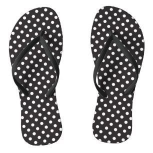 Chanclas Black White Dots Simple Monochromatic Circles