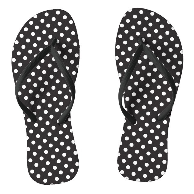 Chanclas Black White Dots Simple Monochromatic Circles (Plantilla)