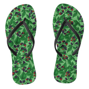 Chanclas Blackberries sobre verde