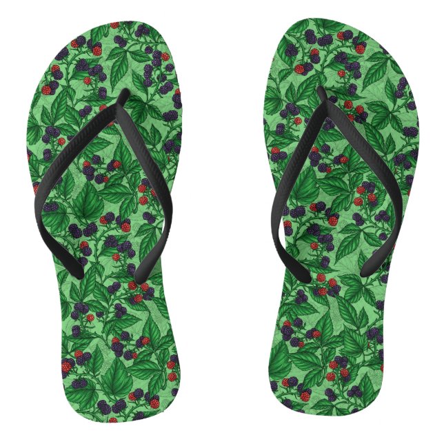 Chanclas Blackberries sobre verde (Plantilla)