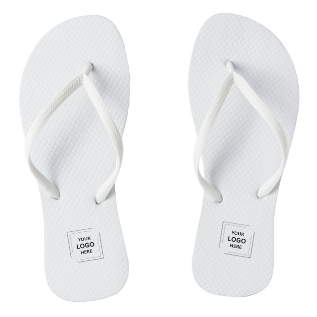 Chanclas blancas con logotipo personalizado para e (Plantilla)