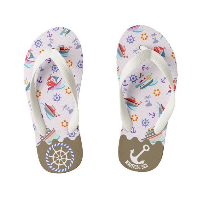 Chanclas blancas náuticas para niños (Plantilla)