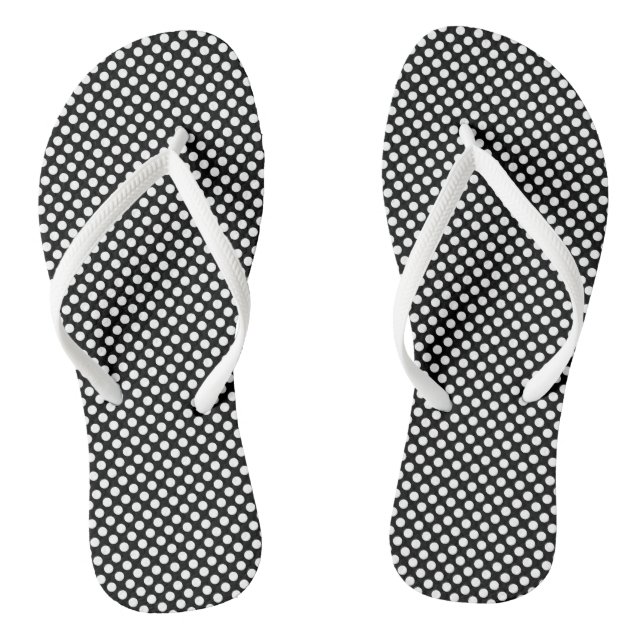 Chanclas Blanco sobre los puntos de Polka de pequeño tamaño (Plantilla)