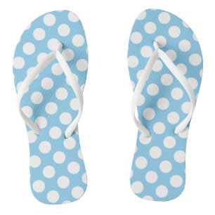 Chanclas Blanco sobre los puntos de Polka de tamaño grande