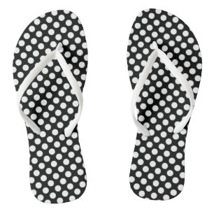 Chanclas Blanco sobre los puntos de Polka de tamaño medio n