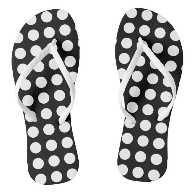 Chanclas Blanco sobre negro grandes puntos horizontales de  (Plantilla)