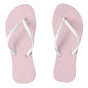 Chanclas Blanco sobre puntos de polka horizontal de pequeño