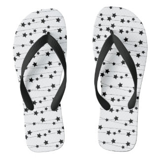 Chanclas Blanco y negro estrellado