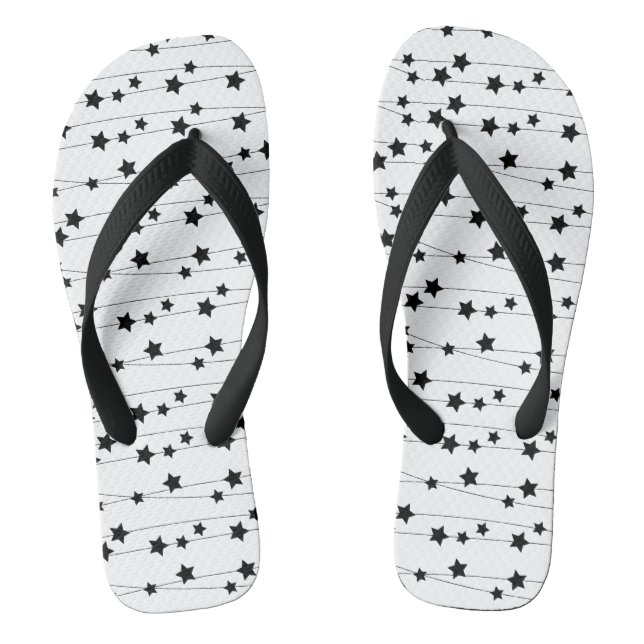 Chanclas Blanco y negro estrellado (Plantilla)