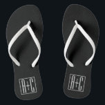 Chanclas Blanco y negro | Iniciales de parejas<br><div class="desc">Perfecto para un monograma doble o incluso un logotipo. ¡Gracias por tu compra!</div>