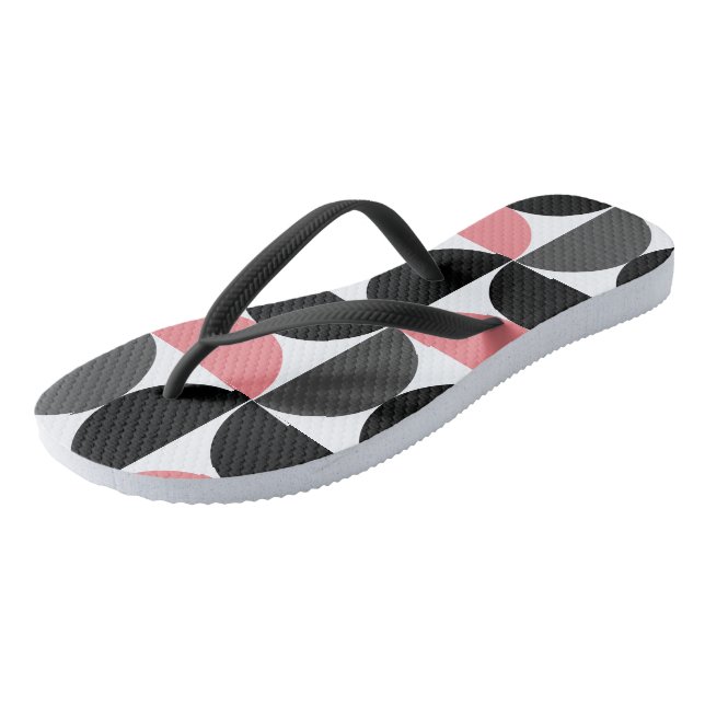 Chanclas Blanco y negro rosado moderno de mediados de siglo (Angular)