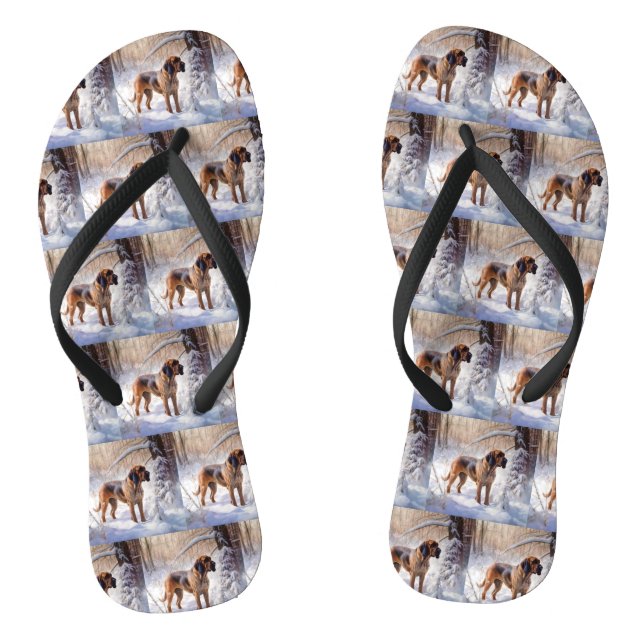 Chanclas Bloodhound deja que nieve Navidades (Plantilla)