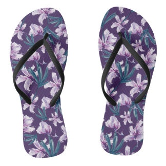 Chanclas Blossom Bliss en morado oscuro