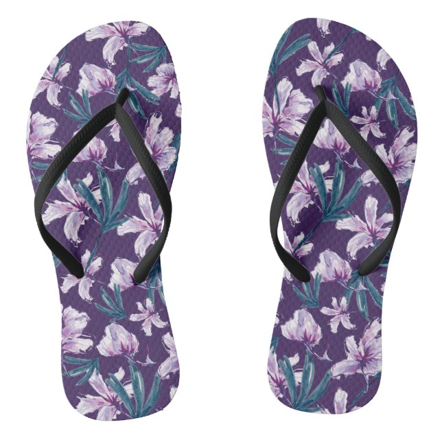 Chanclas Blossom Bliss en morado oscuro (Plantilla)