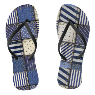 Chanclas Blue Denim Patchwork