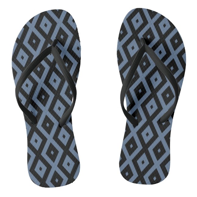 Chanclas Blue grey and black diamond pattern (Plantilla)