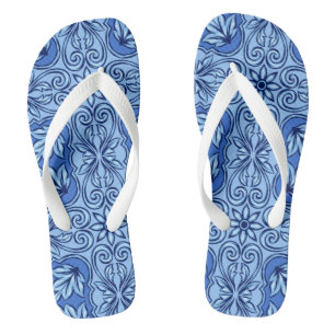 Chanclas Blue Portuguese Tile Flip Flops