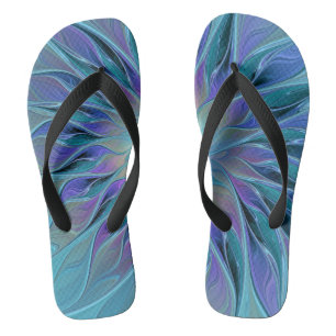 Chanclas Blue Purple Flower Dream Resumen arte fractal