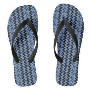 Chanclas Blue Zigzag Flip Flops