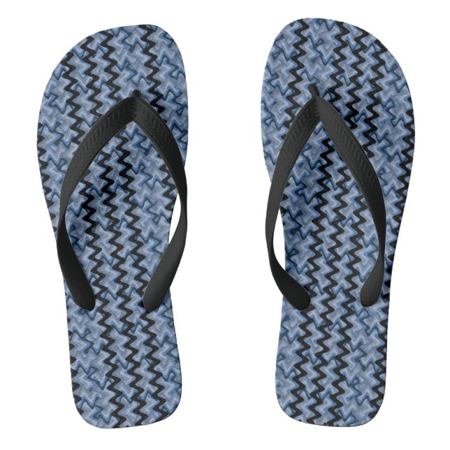 Chanclas Blue Zigzag Flip Flops (Plantilla)